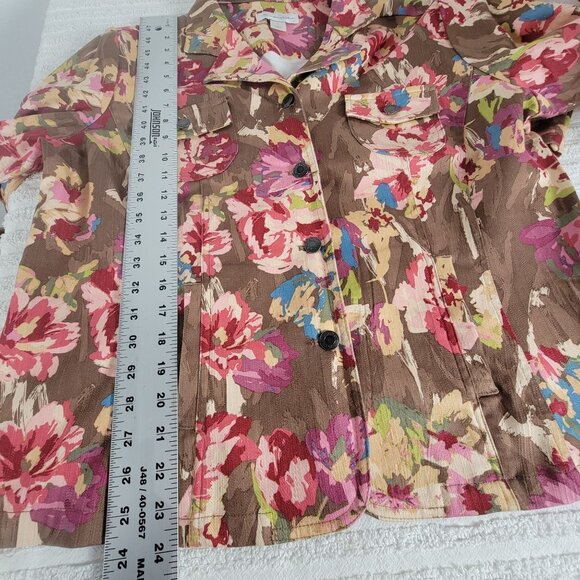 Christopher & Banks Floral Blazer Jacket Womens XL Cotton Blend Stretch Casual - Picture 8 of 9